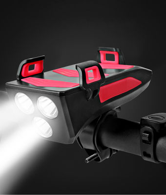 USB قابل شارژ LED چراغ جلو دوچرخه دوچرخه Horn حامل تلفن Powerbank برای سوار شدن شب