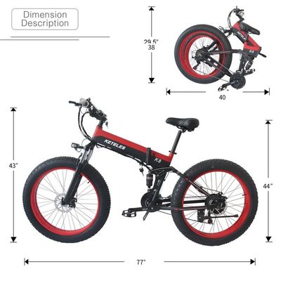 15AH باتری 26x4.0 اینچ دوچرخه برقی با موتور 1000W قدرتمند و 7 سرعت