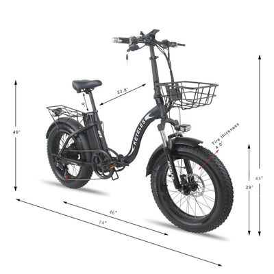 موتور 250W 15AH باتری لیتیوم دوچرخه برقی تاشو با یک لاستیک چاق 20x4.0 اینچی