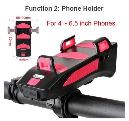 USB قابل شارژ LED چراغ جلو دوچرخه دوچرخه Horn حامل تلفن Powerbank برای سوار شدن شب