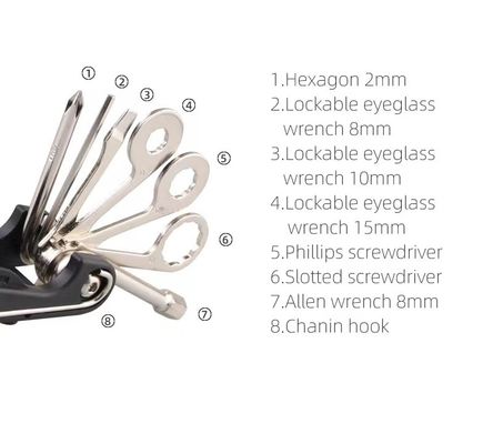 18 در 1 ابزار تعمیر دوچرخه مجموعه ششمگونی پیچ پیچ کلید Hex Spoke زنجیر حذف ابزار ضروری دوچرخه 280g